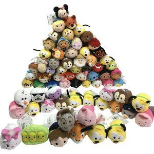 Disney Tsum Tsum Plush Lot 70 pc Nemo Toy Story Cruella Princess Chip Star Wars
